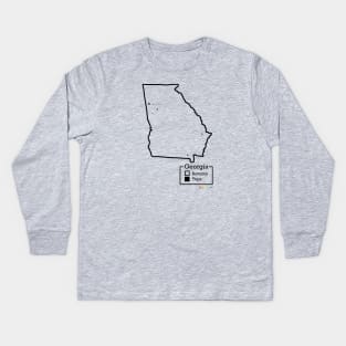 Georgia Bottoms / Tops Map Kids Long Sleeve T-Shirt